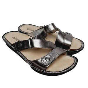 ALEGRIA Comfort Slip-on Sandal Slides Silver Sz 6